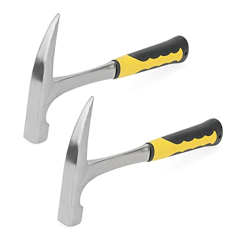 KEILEOHO 680 g Matt Rock Pick Hammer mit rutschfestem Griff, 30 cm Geologen Hammer aus Stahl