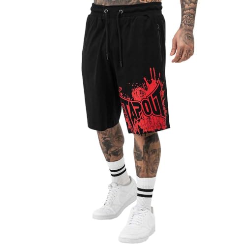 Tapout Herren Shorts Normale Passform BLASHED Black/Red L