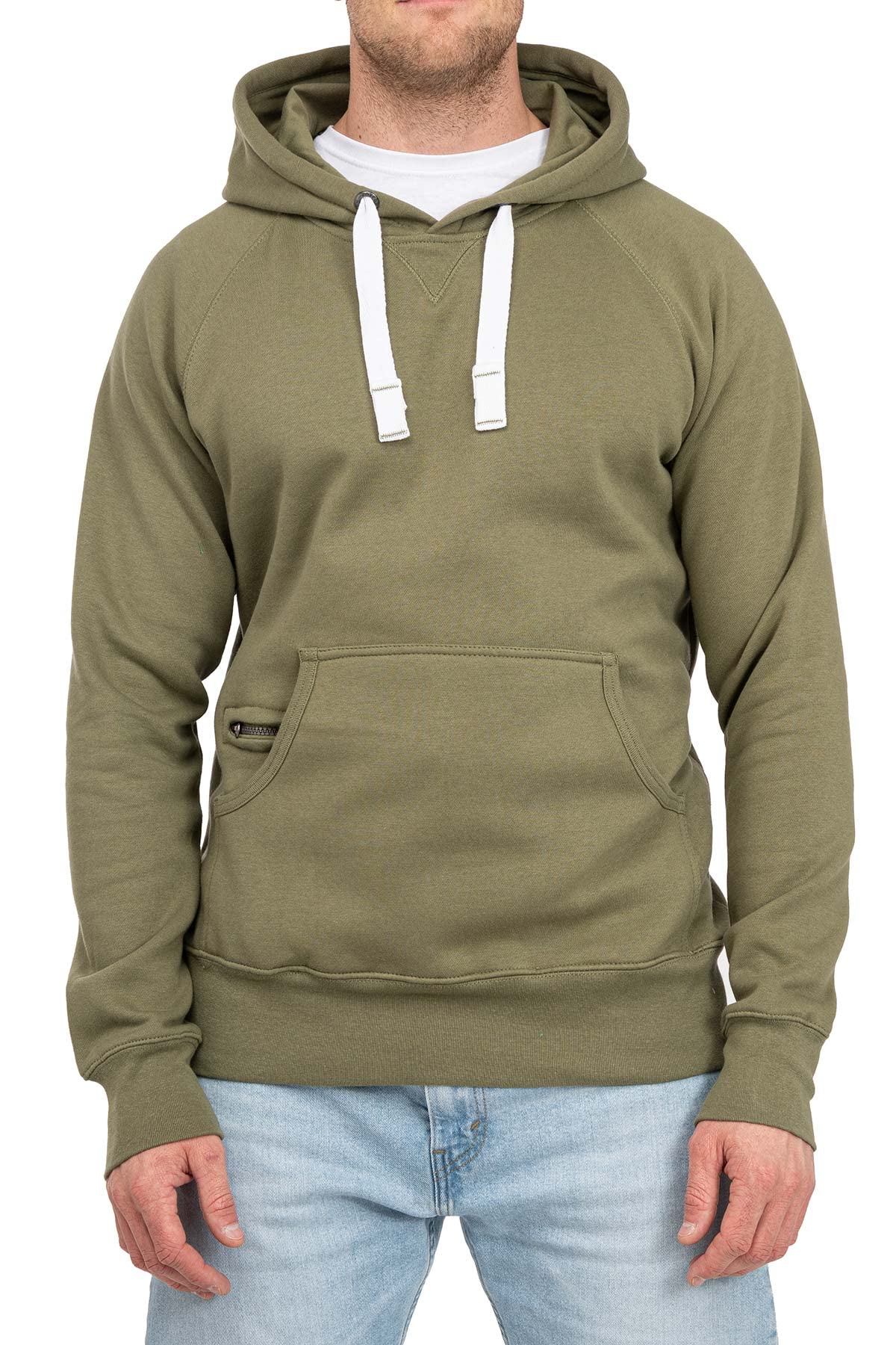 Happy Clothing Herren Pullover mit Kapuze Hoodie Pulli Kapuzenpullover, Größe:XL, Farbe:Olivgrün