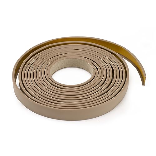 Quest U-Form Kantenumleimer 5 Meter (18mm), Möbelkantenband Selbstklebend, Flexible Faltbarer Kantenschutz für Schrankkanten – Beige