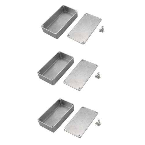 SICOSALT 3 StüCk Gitarren Effekt Pedal Aluminium Stomp Box GehäUse für DIY Gitarren Pedal Kit 1590B