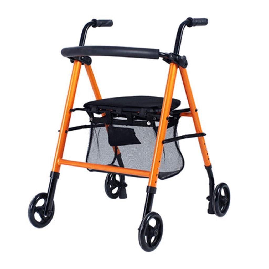 Standard Walker Älterer zusammenklappbarer Einkaufswagen, vierrädriger Trolley, Einkaufswagen, höhenverstellbarer Walker, Geschenk Comfortable anniversary