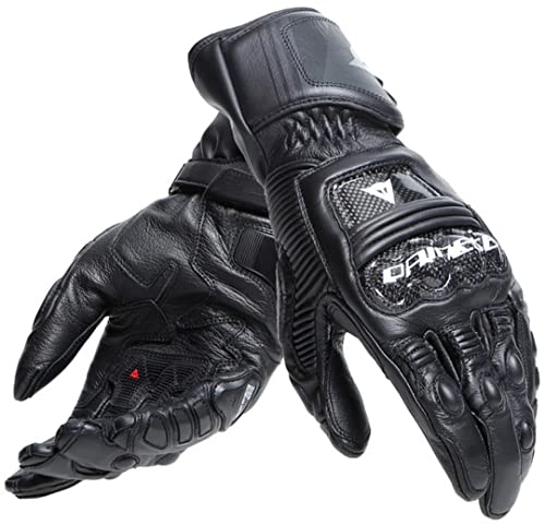 Dainese Druid 4 Gloves Motorradhandschuhe Sport Racing Handschuhe Leder, BLACK/LAVA-RED/WHITE, M