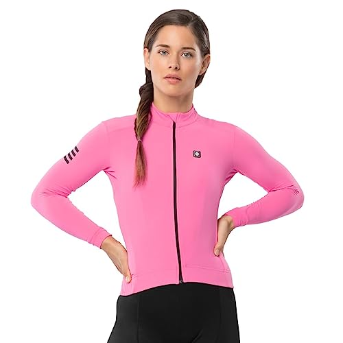 SIROKO - Langarm Thermo-Radtrikots für Damen M4 Queen Stage - XS - Bubblegum Pink