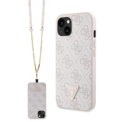 Guess GUHCP13MP4TDSCPP Hülle für iPhone 13 6.1" Rosa hardcase Crossbody 4G Metal Logo