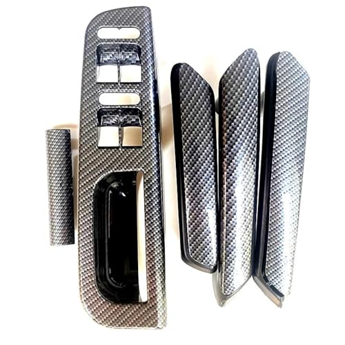 ZHjLut Auto Innentürgriffe Kompatibel mit VW für Passat B5 1998-2005 Carbon Fiber Türgriff Fensterschalterrahmen 3B186717E 3B4867179B 3B0867180A 3B4867180B 3B4867372(4 Door 5pcs)