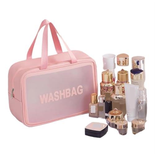 Kosmetiktasche for Damen, tragbar, fortschrittliche Reisetasche mit großem Fassungsvermögen, Aufbewahrungstasche for Kosmetik, Kulturbeutel Kosmetiktasche Set(Pink L)