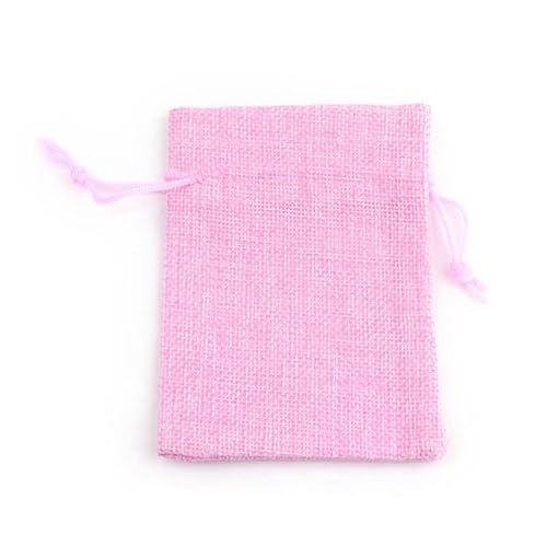 Stoffbeutel mit Kordelzug 50 stücke Sackleinen Verpackung Beutel Kordelzug Taschen für Schmuck Display Verpackung Geschenkbeutel 13.5x9.5cm Jutebeutel Geschenktüten mit Kordelzug (Color : PearlPink)