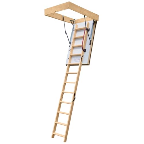 4iQ Group Bodentreppe Gedämmt 120 x 70 cm - Dachbodentreppe U-Wert 0,55 - Dachbodenluke Raumspartreppe Innen - Bodenluke mit Treppe bis zu 150 kg Traglast