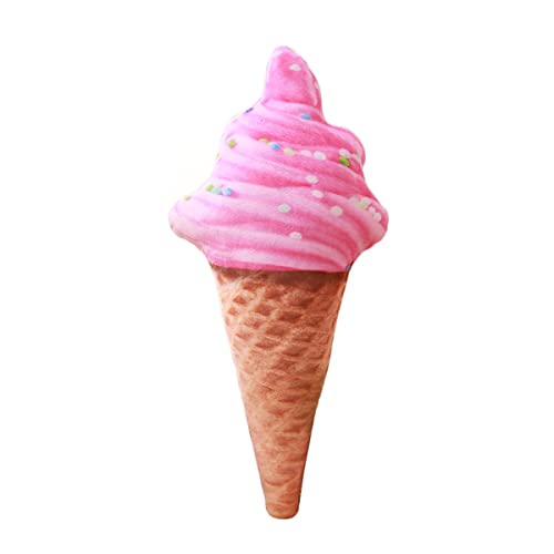 DANAIM 3D-Simulation Eiscreme-Plüschspielzeug, Kreatives Lustiges Essenskissen, Gefülltes Festival-Dekor, Sofa, Büro, Mittagspausenkissen for Kinder, Mädchen, Jungen(Pink,66cm)