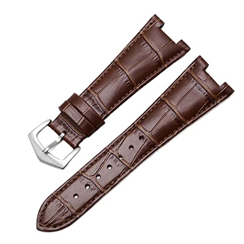 YIHANSS Uhrenarmband aus echtem Leder für Patek Philippe 5711 5712G Nautilus-Uhren, Herren- und Damenuhrenarmband mit spezieller Kerbe, 25 mm x 12 mm