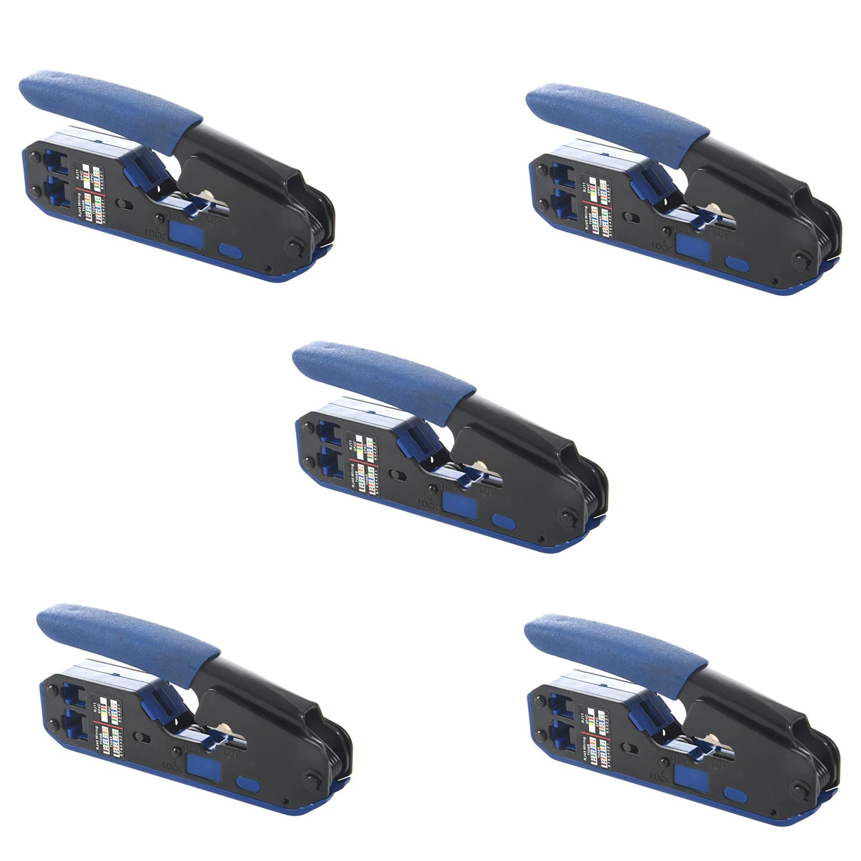 Kiudduy 5X Rj45 Werkzeug Netzwerk Crimper Abisolier Abisolier für Rj45 Cat6 Cat5E Cat5 Rj11 Rj12 Verbinder