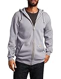 Carhartt, Herren, Weites, mittelschweres Sweatshirt mit durchgehendem Reißverschluss, Grau meliert, XXL