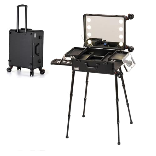 Schminkkoffer Professionelle, Beautycase Schminkkoffer Kosmetikkoffer Schmuckfach Beauty Case, Make Up Organizer Tasche, Kosmetik Organizer, Kosmetik Trolley Rollkoffer, Schönheitsfall (Size : A(with