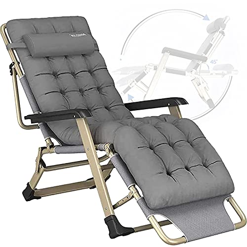 YTGDBDG Klappbare Gartenstühle Zero Gravity Lounge Chair, Liegestühle mit Baumwollkissen, Belastbarkeit bis 300 kg für den Garten im Freien