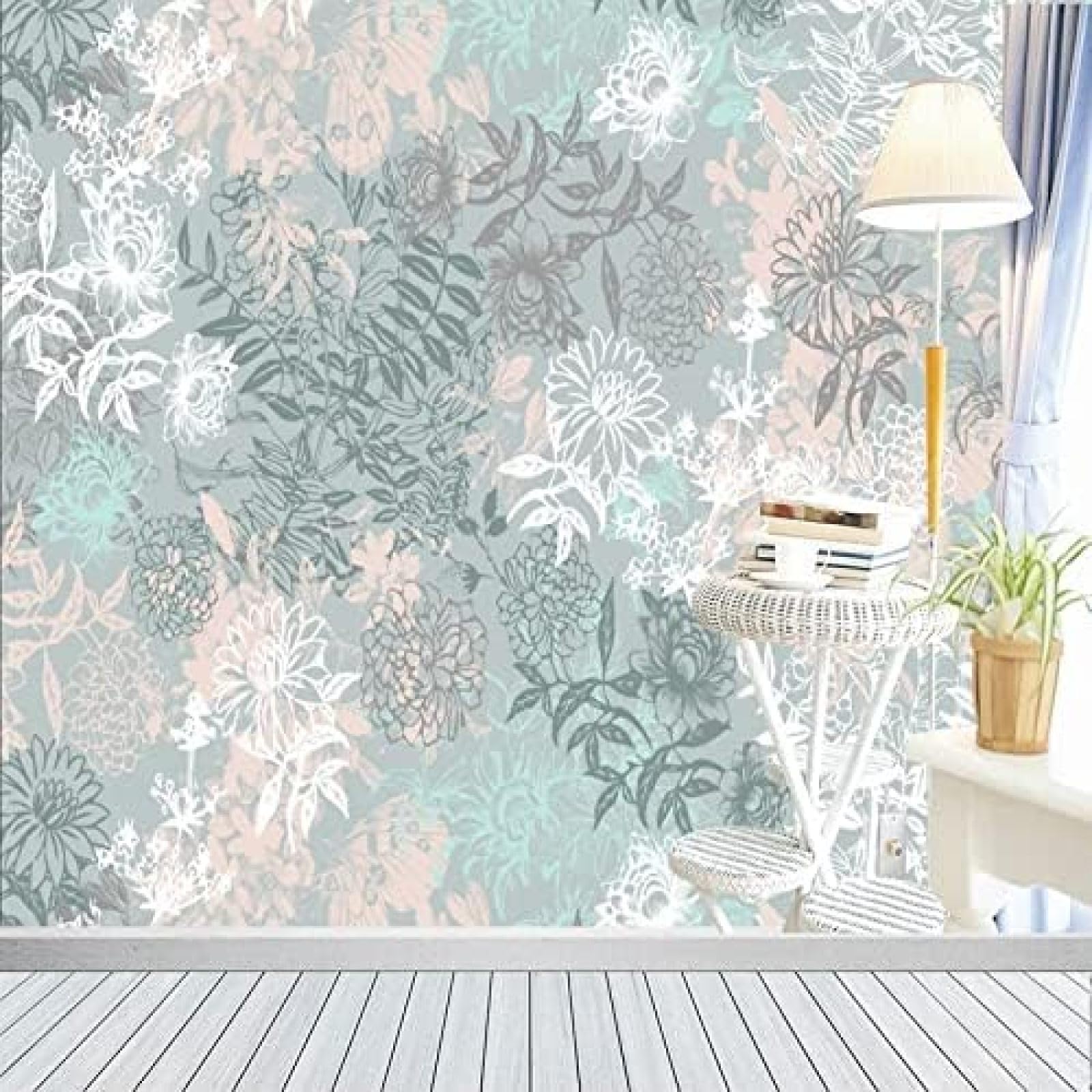 XLMING Vintage Elegante Blume Und Blatt 3D Tapete Wohnzimmer Sofa Schlafzimmer Esszimmer Home Dekoration Wand-200cm×140cm