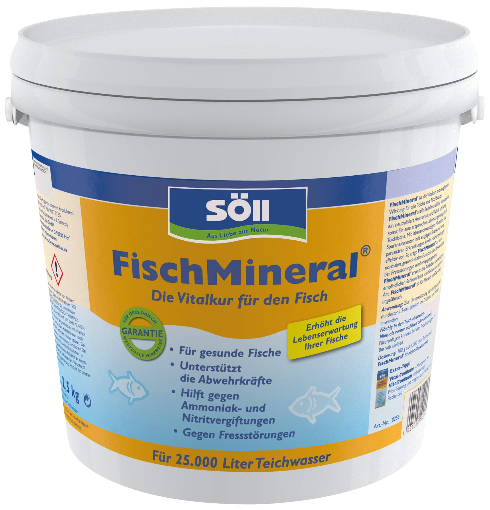 Söll 80423 FischMineral Vitalkur für Teichfische 2,5 kg - Fischpflegemittel entgiftet neutralisiert optimiert Wasser mit lebenswichtigen Mineralien - vitale Fische im Fischteich Gartenteich Koiteich