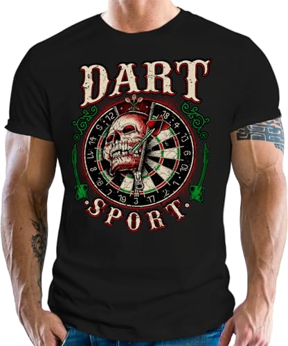 T-Shirt für Dartspieler: Dart Sport Skull