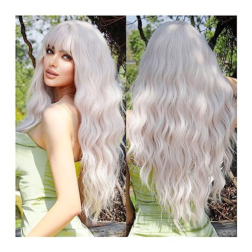 Perücken Synthetische Haar-Lolita-Perücken, hitzebeständig, Ombré-Blond bis rosa, lange gewellte blonde Perücken for Frauen, tägliches Cosplay, Hot Love Damenperücke(MW9078-1)