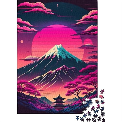 Mount Fuji Puzzles Puzzles für Erwachsene und Teenager, 1000 große Teile, Puzzle für Erwachsene, Lernspiel, Herausforderungsspielzeug, 75 x 50 cm