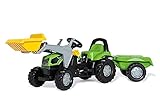 Rolly Toys rollyKid Deutz-Fahr 5115 G TB Trettraktor mit Anhänger (für Kinder von 2,5 bis 5 Jahren, Heckkupplung, Tretfahrzeug für Kinder) 023196