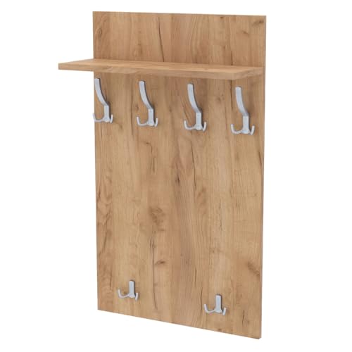 AKKE Maxi Garderobe Wandgarderobe Garderobenpaneel Wandpaneele Garderobenleiste Garderobenleiste Garderobenhaken Kleiderhaken Für Flurgarderobe Möbel Für Garderoben Flur 100 cm x 60cmGoldenes Craft