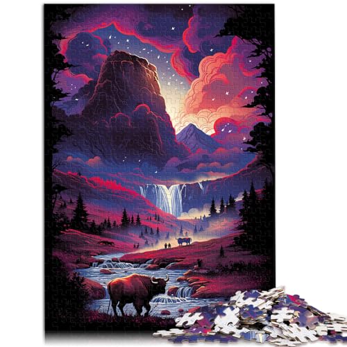 Puzzle für den Yellowstone-Nationalpark in den USA. Puzzle für Erwachsene, 1000-teiliges Holzpuzzle, Geburtstagsgeschenk, Geschenke für oder, Wandkunst, 1000 Teile (50 x 75 cm)