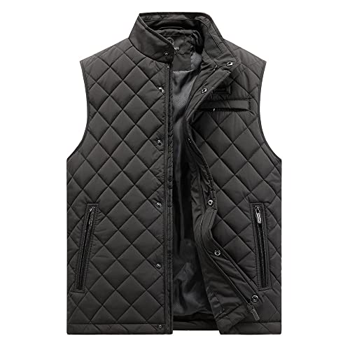 BANLUX Daunenweste Für Herren - Männer Frühling Business Casual Warm wasserdichte Tasche Weste Männer Herbst Outfits Ärmellose Manteljacke Weste Männlich, Schwarz, 4XL