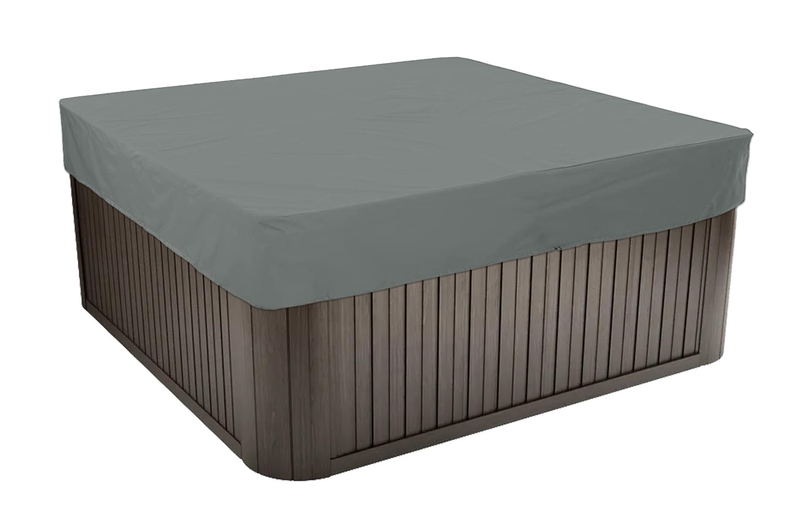 Outdoor Whirlpool-Abdeckung, Allwetter Garten Spa Abdeckung aus 210D Oxford, Wasserdicht, Staubdicht, UV-geschützt Poolabdeckung Quadrat,Grau,244x244x30cm