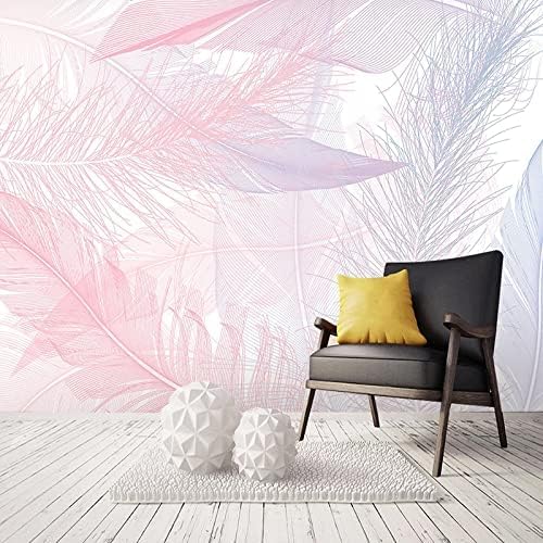 Rosa Feder Portrait 3D Tapeten Wanddekoration Fototapete Sofas Wohnzimmer Wandbild Schlafzimmer-300cm×210cm