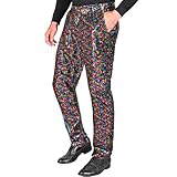 W WIDMANN MILANO Party Fashion - Party Fashion Paillettenhose für Herren, Disco Fever, Schlagermove, Herrenhose