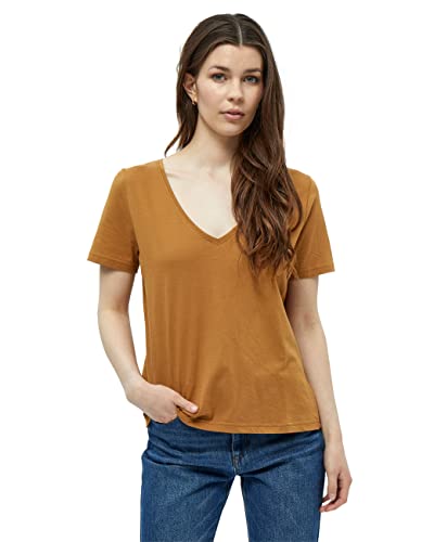 Peppercorn Damen Gamora T-shirt mit V-ausschnitt Braun XXL