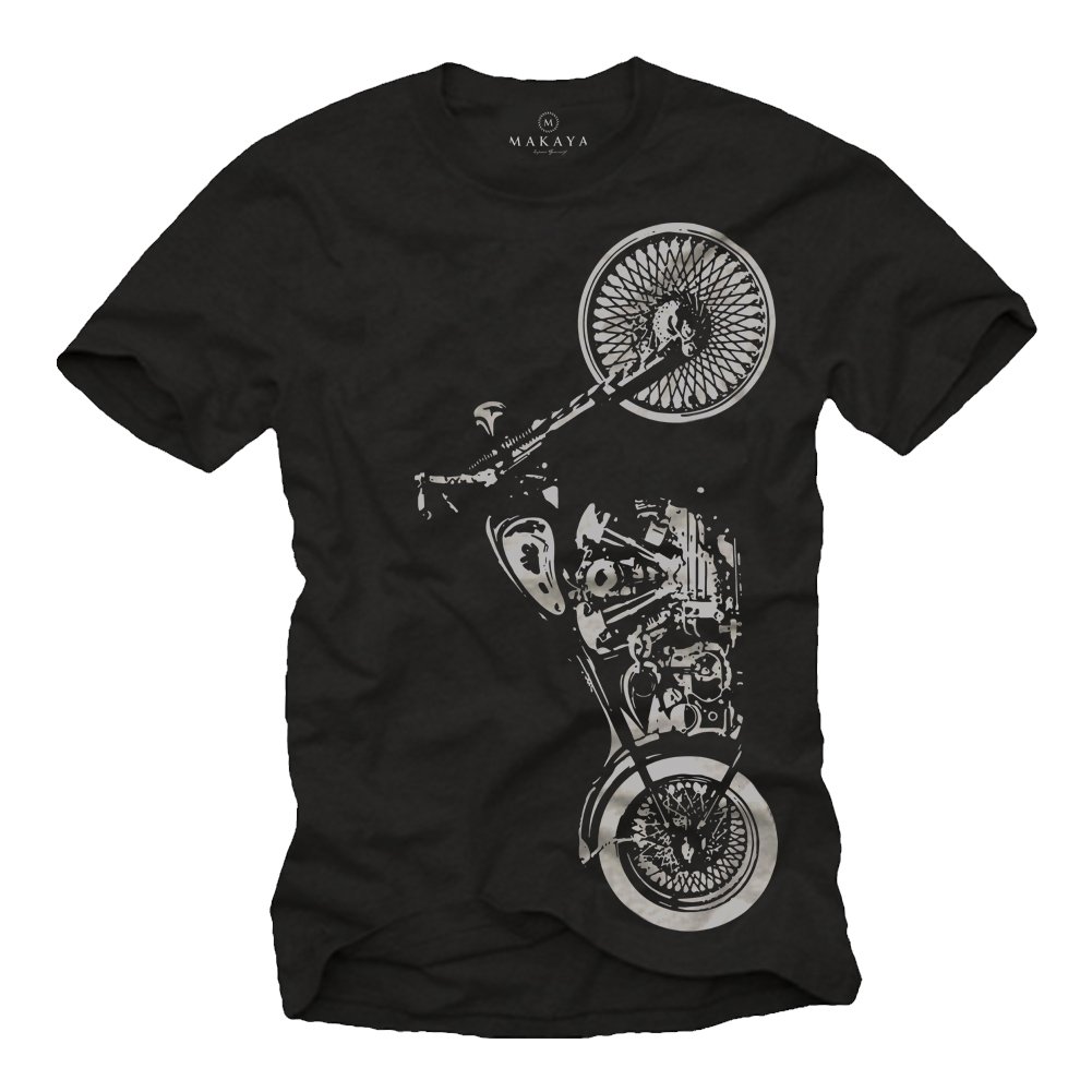 Motorrad T-Shirt für Herren schwarz/Männer XXXL