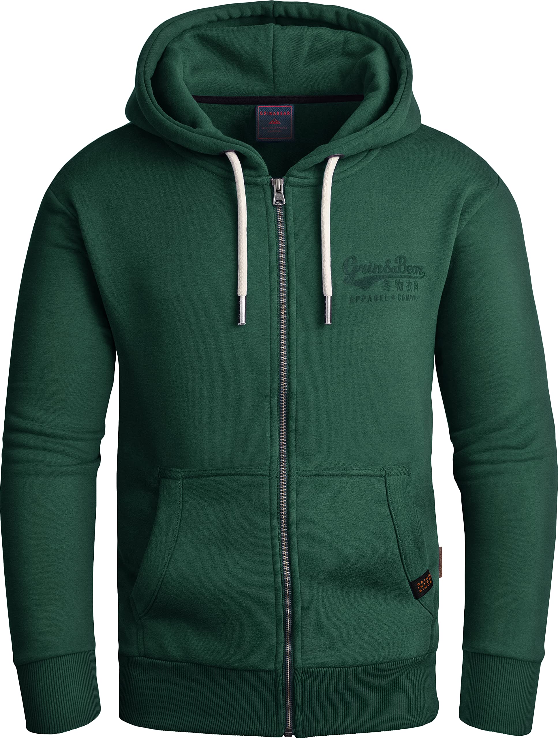 Grin&Bear Hoodie Herren Sweatshirt GEC603 Gruen L