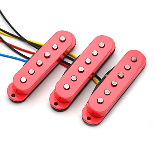 ZENGXUE Alnico 5 Single Coil Staggered Top Fiber Spool Pickup E-Gitarren Pickup Hals/Mitteltöner/Steg Humbucker Tonabnehmer Set (Color : A set)