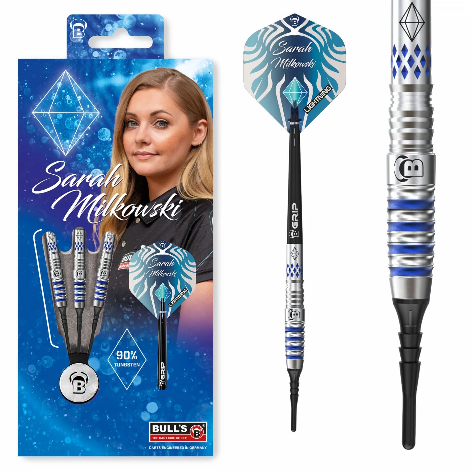 BULL'S Sarah Milkowski Dart, Silber, 20 g