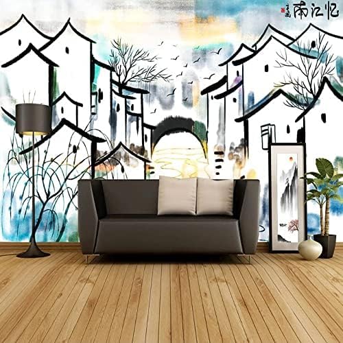 XLMING Abstrakte Tinte Stadtlandschaft 3D Tapete Home Dekoration Wohnzimmer Sofa Schlafzimmer Tv Hintergrund Wand-150cm×105cm