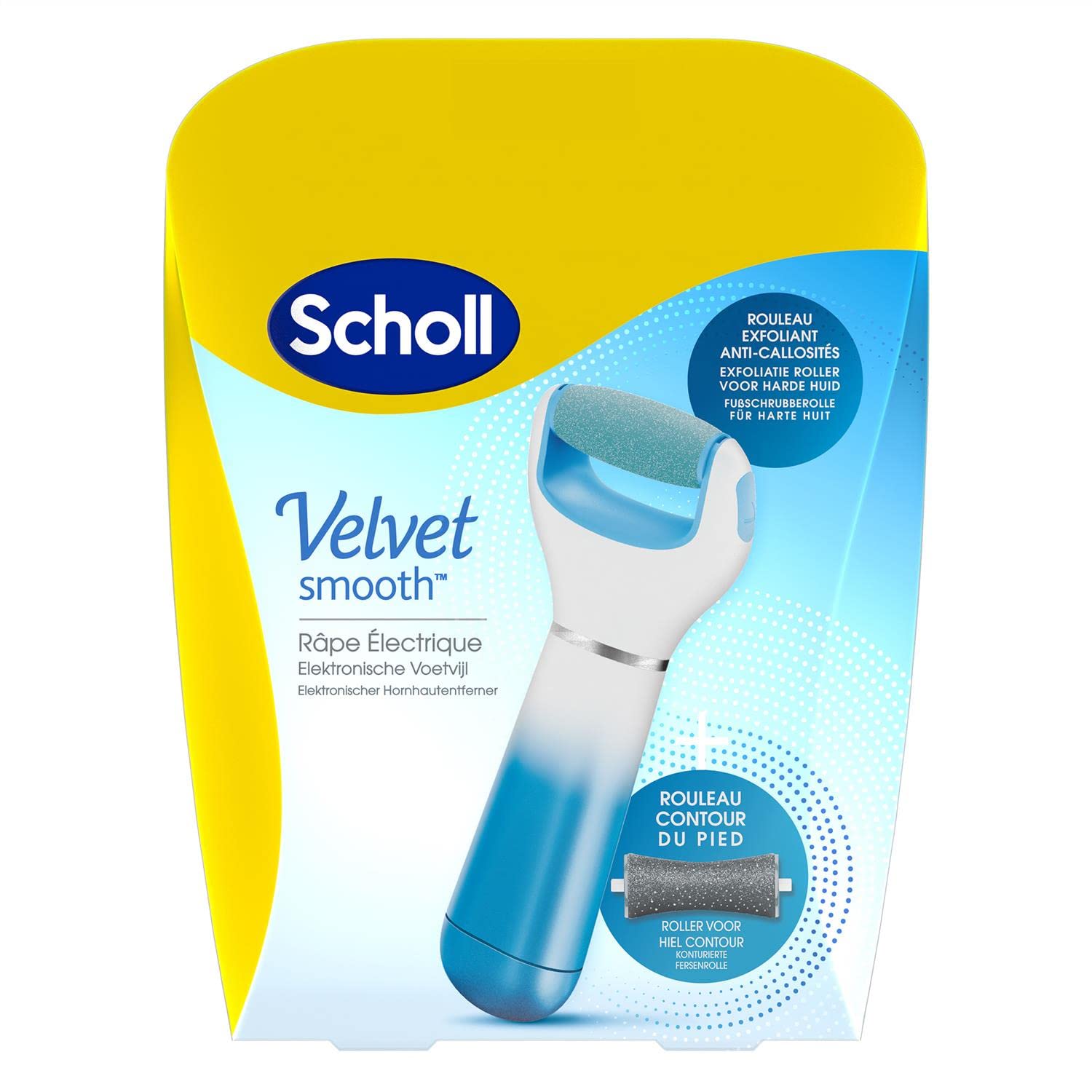 SCHOLL 5 Stück Elektrische Hornhautentferner Velvet Smooth 2 Rollen gegen Hornhaut und Peeling