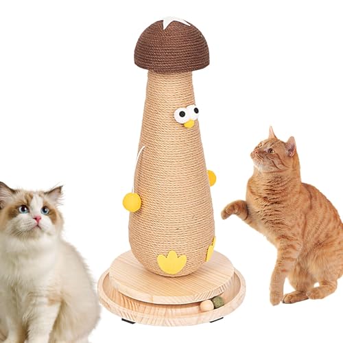 Aizuoni Pilzförmiger Katzenkratzbaum,Pilz-Kratzbaum-Kratzbaum, Großer Kratzbaum für Kätzchen, Cat Interactive Toys Natürliche Sisal-Katzenkratzstange für kleine Haustiere