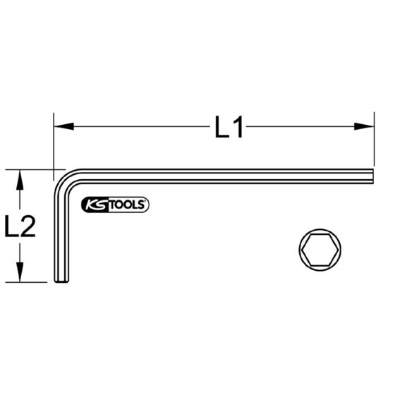 KS Tools 963.1533 BRONZEplus Innensechskant-Winkelstiftschlüssel 19 mm