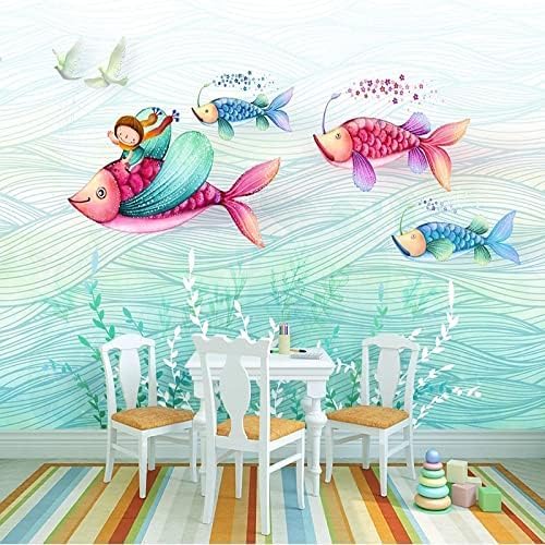 XLMING Cartoon Fisch Mode 3D Tapete Home Dekoration Wohnzimmer Sofa Schlafzimmer Tv Hintergrund Wand-350cm×256cm