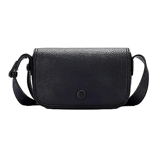 ohodhmnu Damen Tragetasche, lässige Schultertaschen, einfarbige Taschen, Reisetaschen, Umhängetasche, trendige Tasche für Frauen und Mädchen, Schwarz , with ribbon