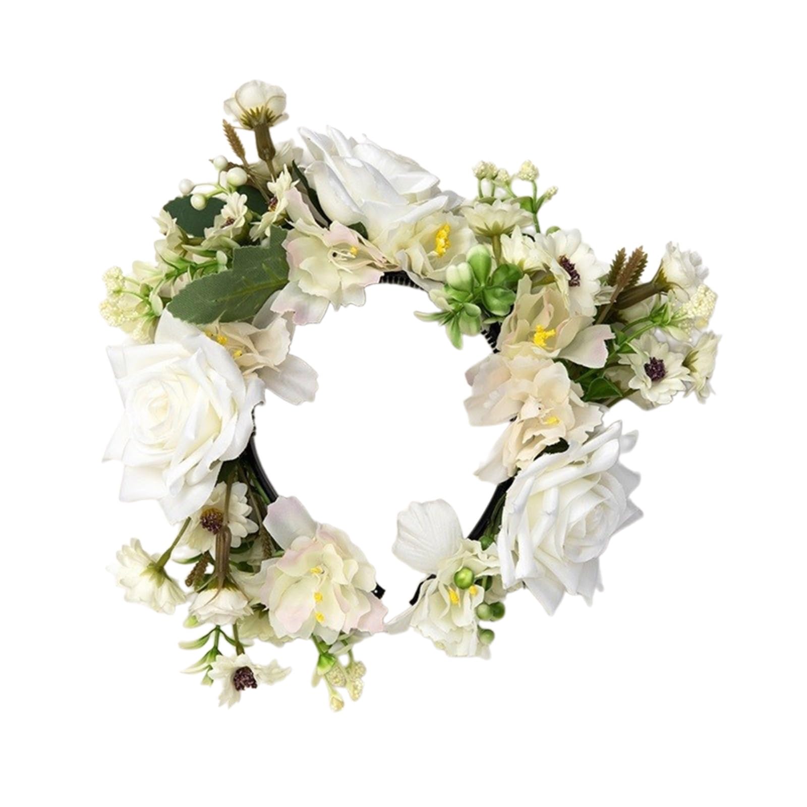 ohodhmnu Ethnisch inspirierter Kopfschmuck, stilvolle Blumen-Blumen-Kopfbedeckung für Damen und Mädchen, modischer Haarschmuck mit Blumenmotiv