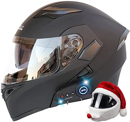 Modulare Motorradhelme Bluetooth-Integrierte Klapphelm Motorradhelme Mit Antibeschlag-Doppelsonnenblende Motorradhelm DOT/ECE-Zugelassener Integralhelm Für Herren Und Damen