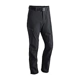 Maier Sports Nil, Herren Wanderhose, Wasserabweisende Outdoorhose für Trekking und Hiking, PFC-frei, mSTRETCH pro 4 & Dryprotec, Rollup-Funktion, Schwarz, 25 (W37/L30)