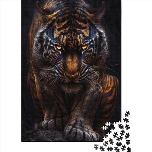 Tiger-Holzpuzzle für Erwachsene und Jugendliche, 1000 Teile, für Erwachsene, schwierige Puzzles, einzigartige Geburtstags, 75 x 50 cm