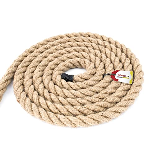 Seiletech.de JUTESEIL | 30m | 28mm Stark | Naturfasern Absperrseil Jute Tauwerk gedreht Tau Seil Tauziehen DIY Dekoration Deko Seil