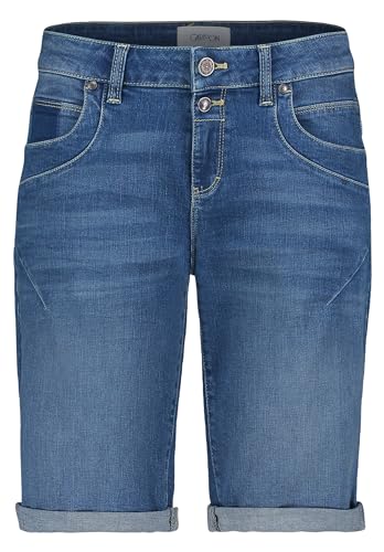 Cartoon Damen Jeans-Shorts mit Stickerei Blau,42