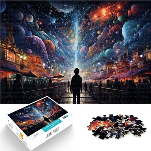 Puzzle für Puzzle, farbenfrohe psychedelische Landschaft, 1000-teiliges Puzzle, Holzpuzzle für anspruchsvolles Puzzlespiel und Familienspiel, 1000 Teile (50 x 75 cm)