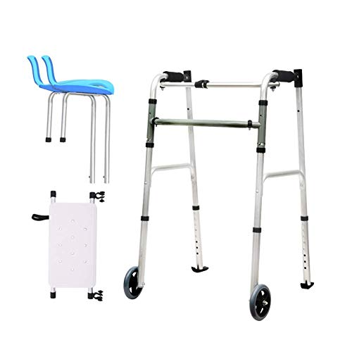 Mobilitäts-Gehhilfe, Rollator für ältere Menschen, zusammenklappbar, leicht, Aluminium, Rollator mit Rollen, Multifunktions-Mobilitätshilfe, Vorwärtsfahren